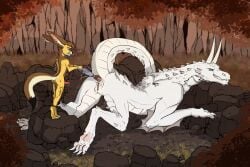 alien anal anal_sex animal_genitalia animal_penis anthro anthro_on_feral anus ass bodily_fluids canid canine canine_genitalia canine_penis clenched_teeth digital_media_(artwork) dragon duo erection feet female female_feral female_penetrated fennec_fox feral feral_penetrated forest fox fur genital_fluids genitals hair height_assist hi_res holding_object horn jackhammer larger_female larger_feral larger_penetrated looking_back machine male male/female male_anthro mammal mythological_creature mythological_scalie mythology nude object_in_ass penetration penis plant power_tool puazi pussy rock scalie size_difference smaller_anthro smaller_female smaller_male smile standing tail teeth toes tools tree true_fox vulva zafara_(artist) zoophilia