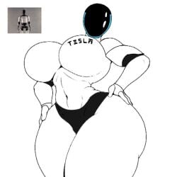 1girls android child_bearing_hips corporation edit faceless faceless_character huge_thighs humanized large_breasts looking_at_viewer meme methados robot robotic shitpost tesla thick_thighs wide_hips