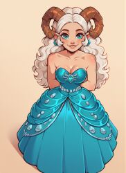 ai_generated ball_gown blue_eyes cute female from_above gabi_goddessagallery original_character white_hair