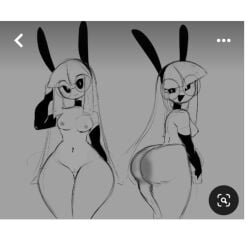 big_ass black_and_white bunny_ears bunnysuit edited_screencap