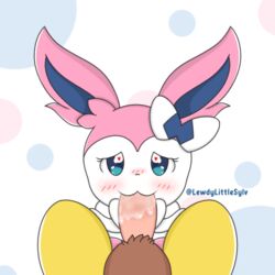 1:1 aurora_sylveon aurorasylveon blush bodily_fluids cum cum_in_mouth cum_inside duo eeveelution erection female genital_fluids genitals looking_at_viewer male nintendo oral penis pokémon_(species) pokemon sex simple_background straight sylveon video_games