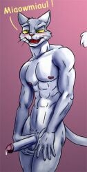 about_to_cum abs balls bleakcat bleakcat_(character) boner breasts breathing breathing_heavily furry furry_ears furry_only furry_tail muscle muscle_furry musclefur muscles orgasm orgasm_face pecs penis pre_cum tail_upwards touching_balls