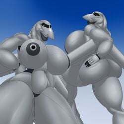 2018 aeromorph aircraft anthro ass b-1 b-1b_lancer big_breasts big_butt breasts female female_only hand_on_butt huge_breasts huge_butt living_aircraft living_machine looking_at_viewer machine nolollygagging nude original original_character pussy smile solo thick_bottom_lip thick_thighs voluptuous