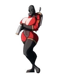 2013 big_breasts bigdad breasts cleavage female female_only fempyro flare_gun gas_mask pyro pyro_(team_fortress_2) team_fortress_2 thighs transparent_background valve valve_(company)