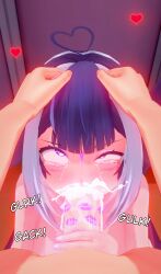 1boy 1girls 3d ahoge big_breasts big_penis blue_hair breasts cum cum_inside cum_inside_mouth cum_out_of_nose cum_overflow dark_hair deepthroat deluxe_rosie dialogue eyes_rolling_back face_fucking fellatio female grabbing hair_grab handjob head_grab heart heart heart_ahoge hearts_around_head indie_virtual_youtuber indoors kiss_mark kiss_marks light-skinned_female light-skinned_male light_skin lipstick_mark lipstick_on_penis lipstick_ring long_hair male male/female male_pov motion_lines multicolored_hair nude nude_female on_knees open_mouth orca_girl orca_tail penetration penis pink_nails pov purple_eyes rolling_eyes saliva saliva_on_penis shylily tears virtual_youtuber white_hair