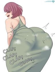 ass ass_clapping ass_shake big_ass blush bocchi_the_rock! female hiroi_kikuri laundrymom looking_back shaking_ass sweating tagme thick_ass thick_thighs twerking