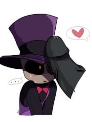 big_penis blush flustered_male gray_penis heart male_only nervous_face penis piggy:_book_2 piggy_(game) purple_suit roblox roblox_game suit sweatdrop tio_(piggy) top_hat