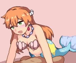 1boy 1sec_video 2d 2d_animation animal animated aqua_eyes bare_shoulders beads bikini blush breasts creatures_(company) cum female game_freak gen_1_pokemon gomadare_(310329) jewelry kasumi_(pokemon) long_hair looking_at_viewer loop medium_breasts mermaid mermaid_girl mermaid_misty_(pokemon) mermaid_pussy midriff monster_girl mp4 navel necklace nintendo no_sound open_mouth orange_hair pearl_necklace penis pixel_animation pixel_art pokemon pokemon_(anime) pokemon_(classic_anime) seashell sex shell shell_bikini simple_background smile swimsuit tagme vaginal_penetration video