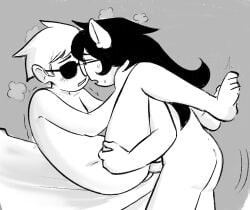 black_hair black_hair_female blonde_hair blonde_hair_male cuntboy dave_strider dog_ears dog_tail female futa_on_cuntboy futanari glasses holding_face homestuck intersex jade_harley jadedavekarkat long_hair long_hair_female male nude nude_female nude_male penetration sex shades short_hair short_hair_male staring sunglasses tail