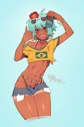 1girls ass big_ass big_thighs blue_hair brazil brazilian brazilian_female brazilian_miku breasts butt cyan_eyes cyan_hair earrings female female_only femboy genderswap_(ftm) hatsune_miku latin_american_hatsune_miku_(meme) long_hair looking_at_viewer matemi midriff mikuo_hatsune phone rule_63 shirt short_hair shorts small_breasts solo tagme tan tan_body tanline tanlines thick_hips thick_thighs thighs thong twintails vocaloid yellow_shirt