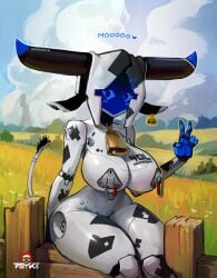 1girls cow_girl female female_only piercing psyk323 robot robot_girl solo solo_female weird