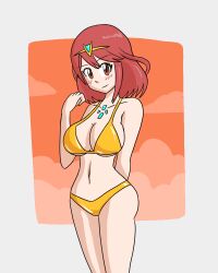 breasts female female_only mythkaz nintendo pyra short_hair solo swimsuit tagme xenoblade_(series) xenoblade_chronicles_2