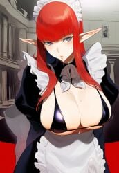 1female 1girls ai_generated atlus bangs big_breasts breasts commentary_request eiselin_hulkenberg elf elf_ears elf_female elf_girl english_commentary female female_only heart-shaped_pupils hulkenberg light-skinned_female light_skin metaphor:_refantazio mixed-language_commentary solo solo_female solo_focus symbol-shaped_pupils