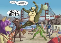 ailurid amphibian anthro beach bear bikini canid canine canis clothing cooler coyote domestic_cat domestic_dog exhibitionism felid feline felis female femboy fox frisbee frog giant_panda golden_gate_bridge group hi_res jayjay_(nattonna) kuera_takeshima lagomorph leporid male mammal mappo_tofuu martial_arts mountain mouse murid murine muscular nattonna ni-yan nude nudist one_piece_suit overweight pantherine picnic piercing procyonid rabbit raccoon red_panda rock rodent san_francisco sand_castle sciurid sculpture sea snow_leopard speedo sport squirrel swimwear tree_squirrel two-piece_swimsuit volleyball water wolf