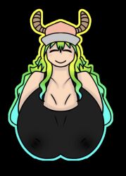 big_breasts breasts bust busty busty_female busty_girl colored colored_hair dragon dragon_girl dragon_horns dragon_humanoid hat hyper hyper_boobs hyper_breasts lucoa lucoa_(maidragon) miss_kobayashi's_dragon_maid multicolored_hair quetzalcoatl quetzalcoatl_(dragon_maid) quetzalcoatl_(miss_kobayashi's_dragon_maid) thetastyshrimp white_skin