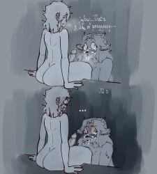 1girls antlers big_ass blowjob cum_dripping_from_mouth cum_on_face cumshot cumshot_in_mouth deer_ears deer_girl deltarune fellatio funny human_male_on_anthro_female human_on_anthro humor kris_(deltarune) noelle_holiday red_eyes silly stare undertale_(series) zytkal