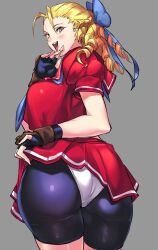 1girls blonde-haired_female blonde_female blonde_hair breasts drill_hair female karin_kanzuki long_hair negresco panties school_uniform schoolgirl shorts skirt skirt_lift street_fighter street_fighter_alpha street_fighter_v underwear variant_set white_panties white_underwear