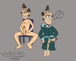 balding brown_hair long_nose looking_at_viewer lynn_loud_sr. male_only naked naked_male older_male penis the_loud_house winkypizza