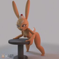 2018 3d ambiguous_penetration animated breasts disembodied_penis erection female food_creature keki_(kekitopu) kekitopu lagomorph little_taboo male mammal penetration penis rabbit