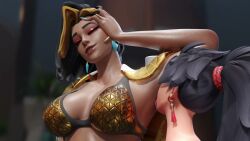 1futa 1girls 3d animated anran arm_up armpit_licking armpits bakushin_o_armpit_gif_(meme) big_breasts blender bra breasts brown_skin closed_eyes dark-skinned_female dark_skin domina large_breasts licking light-skinned_female light_skin makeup meme neonsin no_sound open_mouth overwatch raised_arm shorter_than_30_seconds shorter_than_one_minute sweat tagme tan_skin tongue tongue_out video yuri
