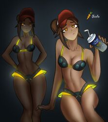 brown_hair cap chiotosaurio lina_(celina_quintana) original original_character solo_female swimsuit