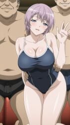 1girls 2boys about_to_have_sex accurate_art_style ai_generated alternate_costume bare_back bare_shoulders bare_thighs big_ass big_breasts blue_eyes blush boxers boxers_(clothing) butt_crack competition_swimsuit couch cuckold cuckold_pov curvaceous curvy curvy_body curvy_female curvy_figure facing_viewer faithful_to_the_anime female female_focus from_behind front_view grabbing_from_behind hair_ornament hairclip head_tilt height_difference high_resolution highleg highleg_one-piece_swimsuit highleg_swimsuit huge_ass ichinose_anna imminent_sex imminent_threesome larger_male legs_together male multiple_boys naughty naughty_face naughty_smile netorare ntr official_alternate_costume one-piece_swimsuit overweight overweight_male petite pinup presenting presenting_breasts purple_hair ran_sem ran_sen_hakudaku_delmo_tsuma_no_miira_tori rin_x_sen_+_ran_-_sem_cross_mix round_ass school_swimsuit shirtless short_hair size_difference slim_waist smaller_female smile standing swimsuit teen teenage_girl teenager thick_ass thighs tight_clothing underwear viewed_from_behind waist_grab waving waving_hand wedgie wide_hips