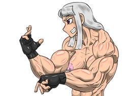 allesey buff cannabis_(allesey) gray_hair muscular_female stance