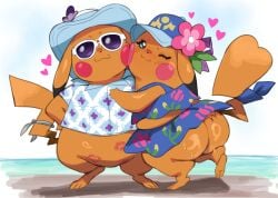 ass big_butt blue_eyes bodily_fluids duo female feral floating_heart game_freak generation_1_pokemon hi_res hug kazepika-kun kissing lightsource male mr._windychu ms._wavychu namipika-chan nintendo pikachu pokemon pokemon_(species) pokemon_ww sweat sweaty_butt tail thick_thighs wide_hips