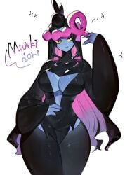 1girls anthro black_fur female_only furry genderswap genderswap_(mtf) generation_9_pokemon legendary_pokemon loyal_three mammal mammal_humanoid medium_breasts monkey monkey_girl munkidori pokemon pokemon_(species) pokemon_sv rule_63 solo togetoge toxic_chain
