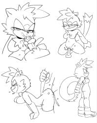 anthro bedroom_eyes bent_over blush breasts chest_tuft clothing divadula_k duo featureless_breasts female footwear genitals gloves grin handjob handwear hi_res idw_publishing lemur male mammal narrowed_eyes penile penis primate seductive sega sex shirt shoes smile sonic_(series) sonic_the_hedgehog_(comics) sonic_the_hedgehog_(idw) sonic_the_hedgehog_(series) strepsirrhine tail tail_grab tangle_the_lemur thick_thighs topwear tuft vulva