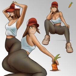 brown_hair cap carrot chiotosaurio lina_(celina_quintana) original original_character solo_female