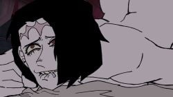 1sec_video animated artist_request bed bedroom_sex big_ass biting_lip biting_own_lip breasts_pressed_against_bed bubble_butt canonical_sex dark_skin drool eyes_rolling_back fat_ass getting_fucked insomniak_kat itadori_kaori jujutsu_kaisen kenjaku kenjussy moan moaning moaning_in_pleasure pounding red_eyes scars scars_on_head short_hair sound sound_effects suggestive tagme video white_body