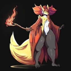 1girls 3_toes anthro ass belly big_ass big_breasts big_ears big_tail black_fur bottomless breasts brown_hair bunnichoco canine claws delphox dress eye_contact eyelashes female female_only fire furry hair hair_ornament half-closed_eyes hi_res huge_ass huge_thighs large_ass looking_at_viewer mammal marie_the_delphox navel nintendo orange_fur original_character partially_clothed partially_nude partially_undressed paws pengudraws pokémon_(species) pokemon pokemon_xy pov pov_eye_contact pussy red_eyes red_fur red_hair solo standing stick tail thick_thighs thin_waist underboob video_games white_fur wide_hips