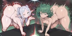 2girls afterimage ai_generated all_fours arm_support ass_shake audience background_characters black_stage blowing_kiss bouncing_butt breast_docking cheering competition crowd curly_hair duo erection feet_out_of_frame female_focus fern_(sousou_no_frieren) flat_chest frieren frieren_beyond_journey's_end from_above from_front from_side fubuki_(one_punch_man) futanari glans glare green_eyes green_hair group half-closed_eyes half-on_stage hand_up heart heart-shaped_pupils huge_ass hugging_another humanoid_penis large_balls large_penis looking_at_viewer multiple_girls nipples noodle_jacuzzi nude one_eye_closed one_punch_man pointy_ears puckered_lips pursed_lips raised_inner_eyebrows shortstack smile sousou_no_frieren spotlight steaming_body sweat tatsumaki_(one_punch_man) thick_thighs twerking twerkoff twintails white_hair wide_hips wink