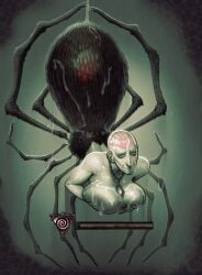 12_legs 2025 animal_humanoid arachnid arachnid_humanoid arthropod arthropod_humanoid bald bent_arm big_breasts black_body bloodborne bodily_fluids breast_grab breast_squeeze breasts cum cum_covered cum_on_body cum_on_breasts cum_on_chest cum_on_face cum_on_head cum_on_leg dark_body derekthegrundel digital_drawing_(artwork) digital_media_(artwork) eyelashes female fingernails fingers fromsoftware genital_fluids glistening glistening_bodily_fluids glistening_body glistening_breasts glistening_cum glistening_eyes glistening_genital_fluids half-closed_eyes hand_on_breast hand_on_own_breast hand_print handprint_on_body handprint_on_head hi_res humanoid iris jewelry light_body light_skin long_eyelashes looking_at_viewer messy mouth_closed mtf_crossgender multi_leg multi_limb nails narrowed_eyes necklace necklace_only nude nude_female nude_humanoid patches_(fromsoftware) pendant restricted_palette rule_63 smile smiling_at_viewer smirk smirking_at_viewer solo sony_corporation sony_interactive_entertainment spider_humanoid spider_web squeezing three-quarter_view upside-down vein veiny_body