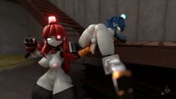 1boy 1boy1girl 1girls android android_boy android_girl anus artist_signature ass bent_over big_breasts blue_hair cock dell_spencer dell_spencer_(zzwz) femboy femdom holding_penis large_breasts looking_back male/female male_anus malesub mimi_sentry mimi_sentry_(zzwz) pale_skin penis psychodelia red_hair robot robot_boy robot_girl smile tagme team_fortress_2 thick_thighs white_skin