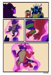 absurd_res alan_dragonvali anthro antlers bandai_namco black_eyes blue_body blue_pupils celestial_being chubbyjam claws comic digimon digimon_(species) dragon drexouium duo feathers feet female floating fur furred_dragon furred_scalie glowing glowing_markings growlmon hair hi_res horn hybrid lady_kettuna_of_cuddlealot magic male male/female markings membrane_(anatomy) mythological_creature mythological_scalie mythology orange_pupils paws pink_body pink_fur portal pupils purple_body purple_hair red_body scales scalie smile tail tail_feathers tongue transformation transformation_sequence unknown_species ventral_scales webbed_hands