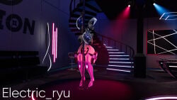 vrchat vrchat_avatar female warframe robot_girl nude_female dj electric_ryu pole_dancing
