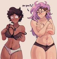 1futa 1girls amity_blight blushing bra breasts canon_couple commission curly_hair dark-skinned_female dark_skin disney female futa_on_female futanari implied_futa intersex jontainaka latina latina_female looking_pleasured luz_noceda mude muscular muscular_female no_watermark panties pointy_ears pubic_hair pubic_hair_peek purple_hair tagme tattoo the_owl_house the_owl_house_(finale) treasure_trail wet_body
