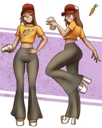 brown_hair cap chiotosaurio glasses lina_(celina_quintana) original original_character solo_female