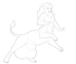 animal_genitalia balls big_balls big_sheath equine equine_taur feline huge_balls hyper hyper_balls hyper_sheath lillyvaine lion male male_only mammal monochrome sheath solo solo_male taur white_lion