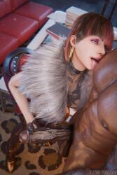anna_williams dark-skinned_male dark_skin female handjob interracial licking_nipples piroguh tekken tekken_8