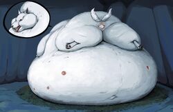 anus belly belly_between_legs big_belly birth canine cave deity featherhead female feral hyper hyper_belly hyper_pregnancy lactating mammal milk morbidly_obese moro-no-kimi obese overweight pregnant princess_momonoke pussy studio_ghibli teats