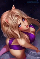 1girls 2018 android ass ass_cleavage big_breasts bikini blonde_hair blue_eyes breasts butt_crack cat_ears cat_girl cleavage curvaceous dominion_tank_police female female_only large_breasts light-skinned_female light_skin long_hair looking_at_viewer looking_back prywinko solo solo_female unipuma wide_hips