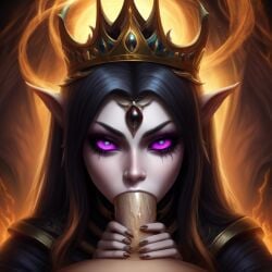 1boy 1girls :>= adventurer ai_assisted ai_generated blowjob cock_hungry cocksucking crown dark_hair dominant_female energy erect_penis erection evil fantasy fellatio fellatio_domination fellatio_reverse_rape female female_rapes_male femdom forced_blowjob glowing holding_penis impatient jewels magic magic_blowjob magic_fellatio magic_flames magic_ritual male nonconsenting_male opening_portal oral oral_sex orgasm_magic penis penis_abuse penis_in_mouth pink_eyes pointy_ears portal reverse_forced_oral ritual seductive_expression sucking sucking_glans sucking_penis wetnightmare