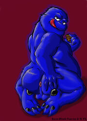 anthro anus ass cookie_monster feet gay looking_at_viewer male male_only paws sean_blackthorne sesame_street slightly_chubby spread_ass spreading