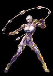 1girls big_breasts cleavage female female_only huge_breasts isabella_valentine large_breasts short_hair solo soul_calibur whip_sword white_hair