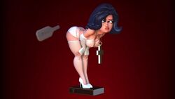 3d 3d_(artwork) alice_(joel3d) animated black_hair blue_eyes jiggling_breasts joel3d spanking toony video