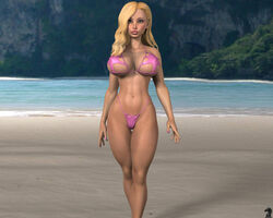 bikini daz3d erect_nipples hourglass_figure jaycrimson3d jenny_poussin large_breasts