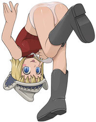 bare_shoulders bent_over blonde_hair blue_eyes boots caryo hat midori_boushi panties patricia_thompson sleeveless sleeveless_turtleneck soul_eater turtleneck underwear